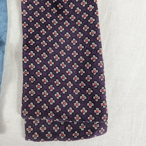 Silk Bow Tie Lot of 3 Paisley Floral Yellow Purple Blue Vicky Davis Specialty - Picture 4 of 6